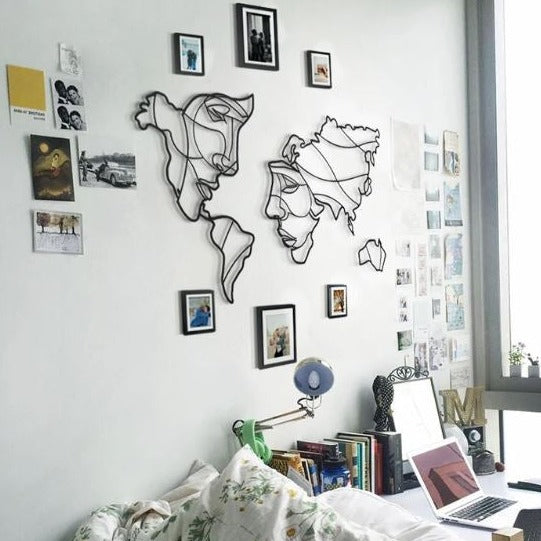 Map Faces - Wooden Acrylic Wall Decor || Wall Hanging