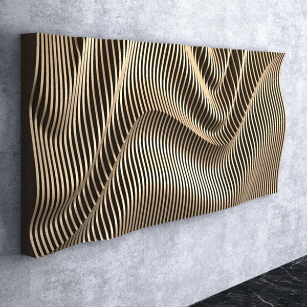 Parametric Waves - Wooden Wall Decor || Wall Hanging