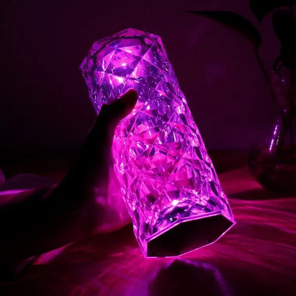 Crystal Diamond Textured Changing Mode LED Night Light - Lamp
