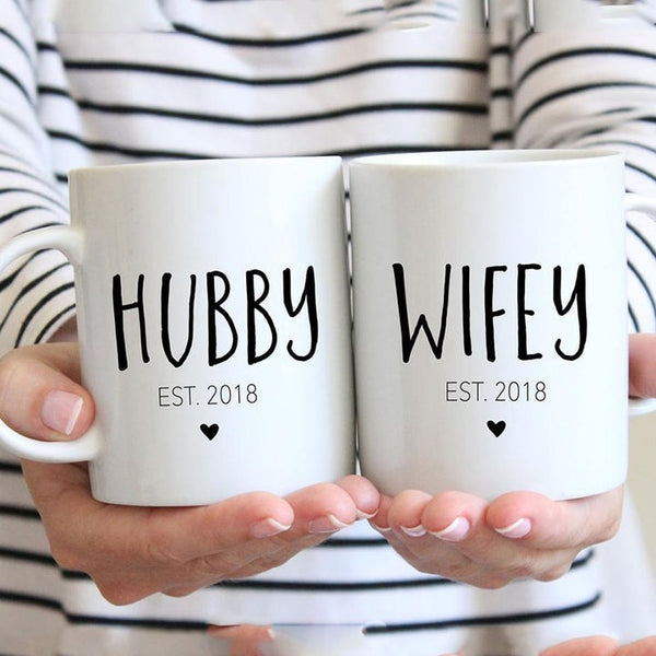Hubby Wifey - Personalized Mug (Set of 5 Piece)