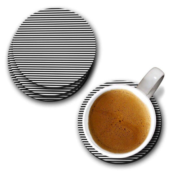 White Stripes Print - Coasters (Set of 4 Coasters)