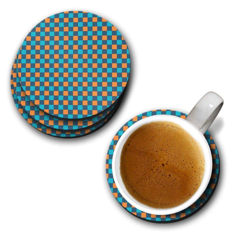 Checks Print - Coasters (Set of 4 Coasters)