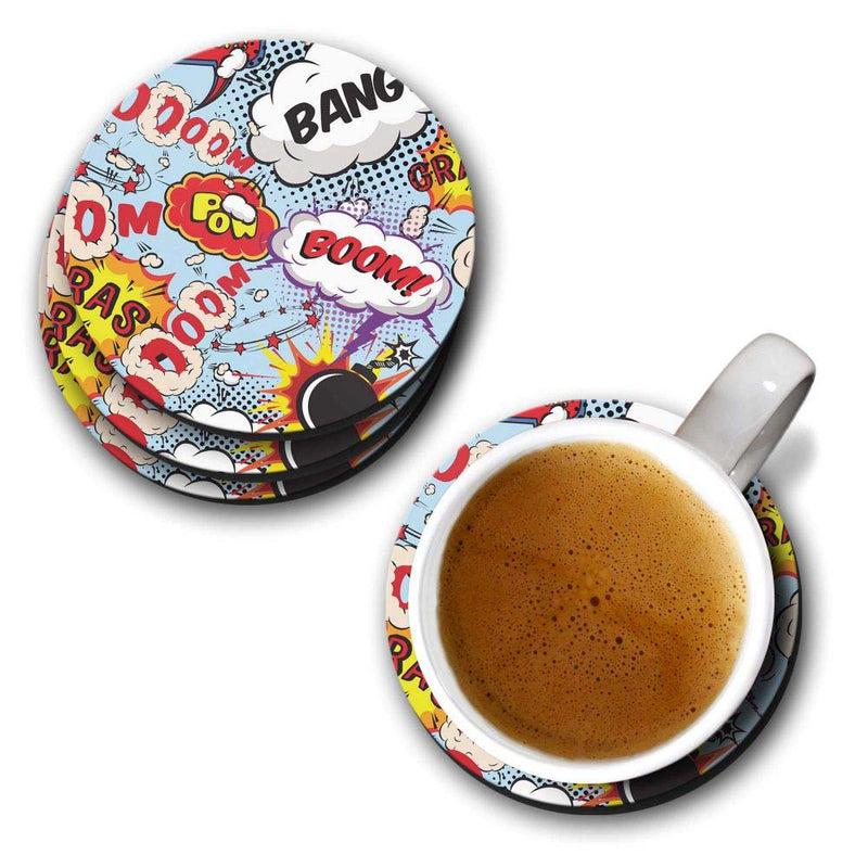 Boom Bang Print - Coasters (Set of 4 Coasters)