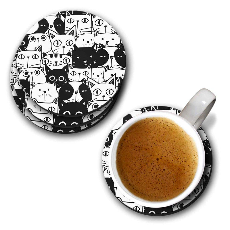 Cat Print - Coasters (Set of 4 Coasters)