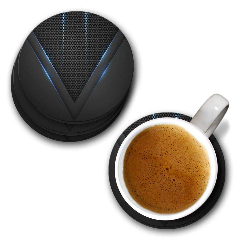 Blue Honeycomb Print - Coasters (Set of 4 Coasters)