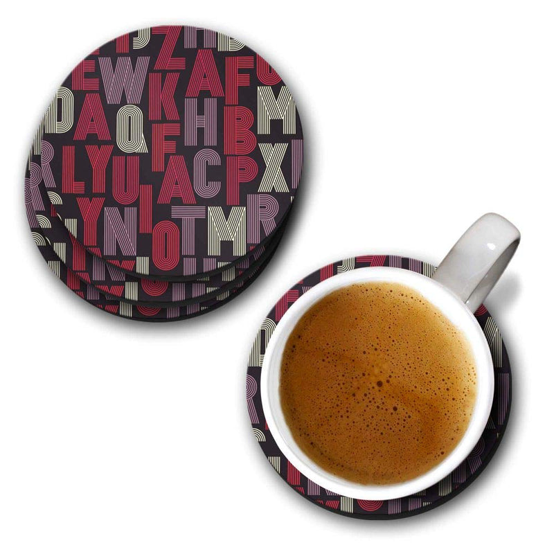 Alphabet Pattern - Coasters (Set of 4 Coasters)