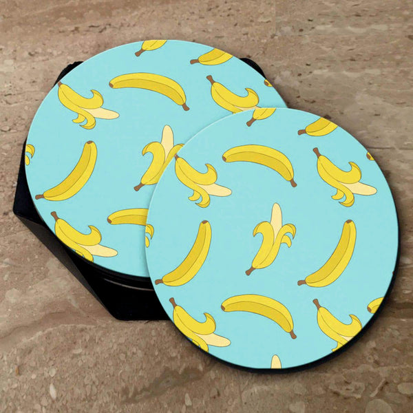 Banana Print - Coasters (Set of 4 Coasters)