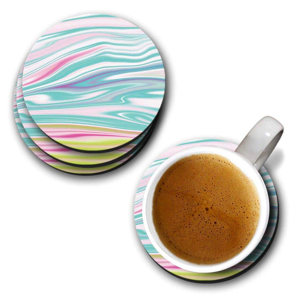 Colorful Marble Print - Coasters (Set of 4 Coasters)