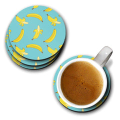 Banana Print - Coasters (Set of 4 Coasters)