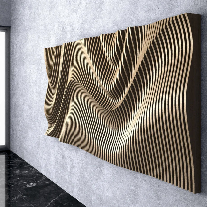 Parametric Waves - Wooden Wall Decor || Wall Hanging