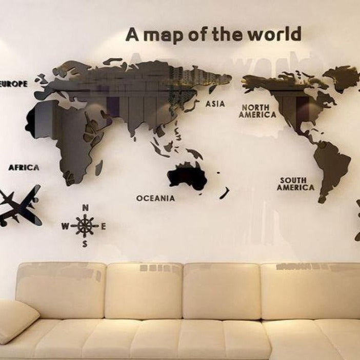A Map of World - Wooden Acrylic Wall Decor || Wall Hanging