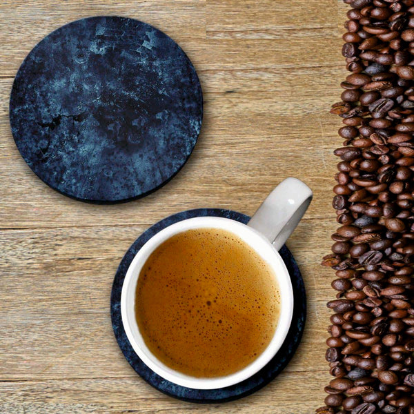 Bluish Black Print - Coasters (Set of 4 Coasters)