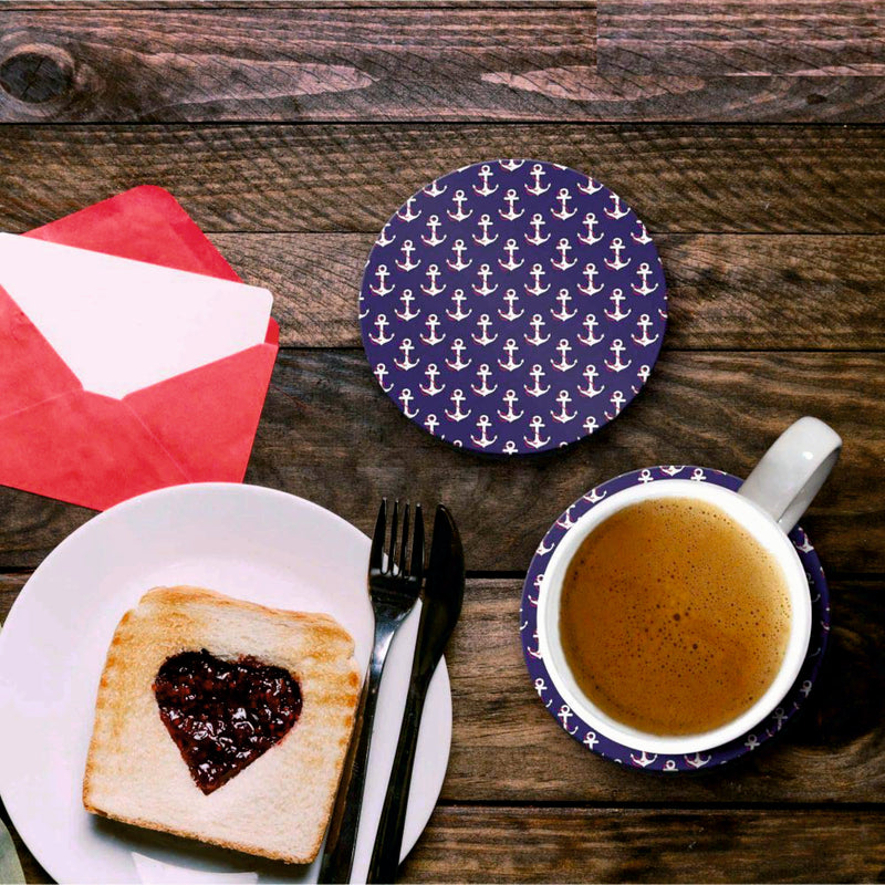 Anchor Print - Coasters (Set of 4 Coasters)