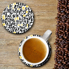 Alphabets Print - Coasters (Set of 4 Coasters)