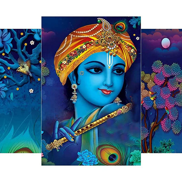 Radha Krishna (Set of 5) - Wall Painting