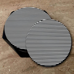 White Stripes Print - Coasters (Set of 4 Coasters)