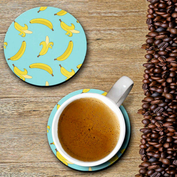 Banana Print - Coasters (Set of 4 Coasters)