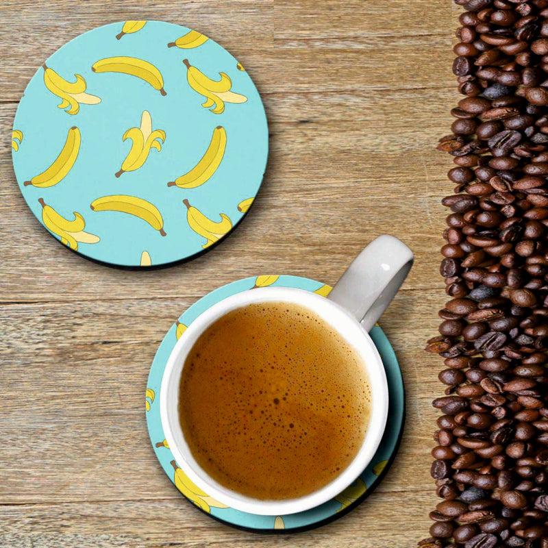 Banana Print - Coasters (Set of 4 Coasters)
