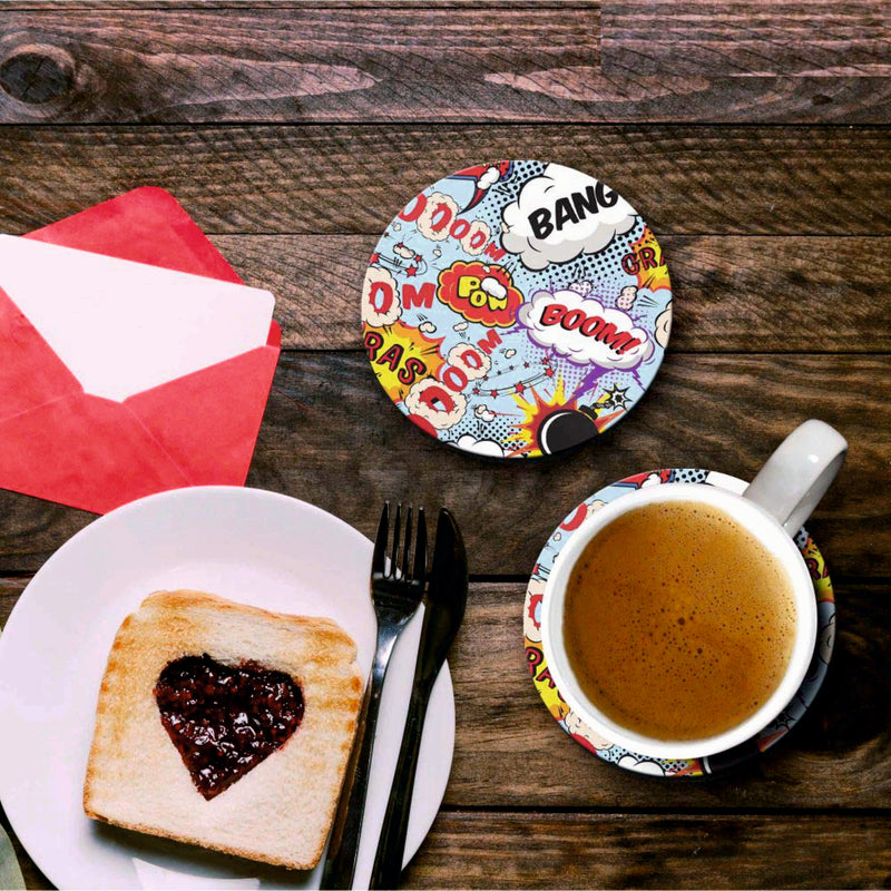 Boom Bang Print - Coasters (Set of 4 Coasters)