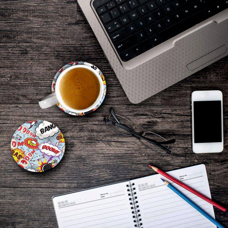 Boom Bang Print - Coasters (Set of 4 Coasters)