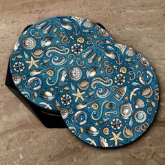 Cool Blue Print - Coasters (Set of 4 Coasters)