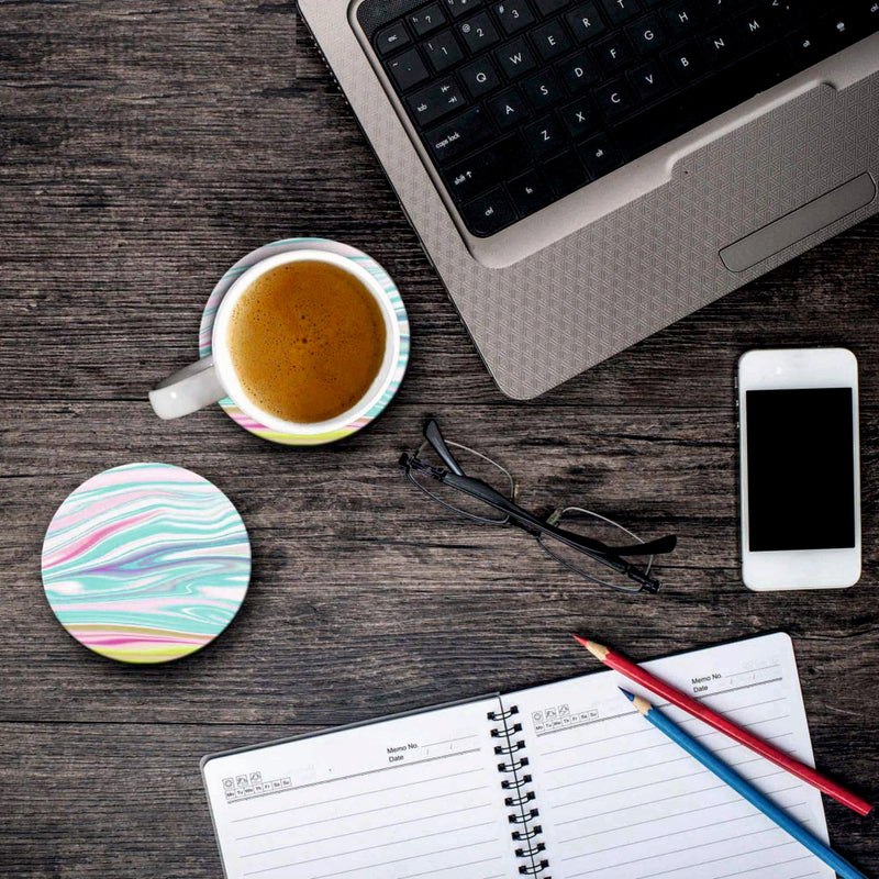 Colorful Marble Print - Coasters (Set of 4 Coasters)