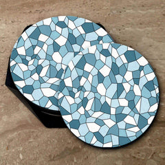 Blue Mosiac Print - Coasters (Set of 4 Coasters)