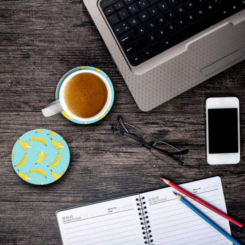 Banana Print - Coasters (Set of 4 Coasters)