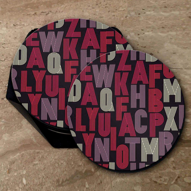 Alphabet Pattern - Coasters (Set of 4 Coasters)