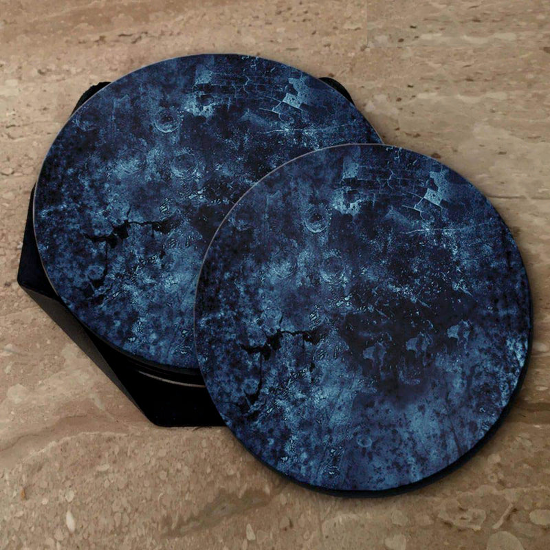 Bluish Black Print - Coasters (Set of 4 Coasters)