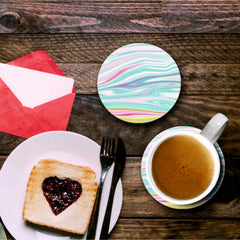 Colorful Marble Print - Coasters (Set of 4 Coasters)