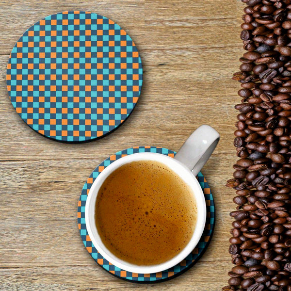 Checks Print - Coasters (Set of 4 Coasters)