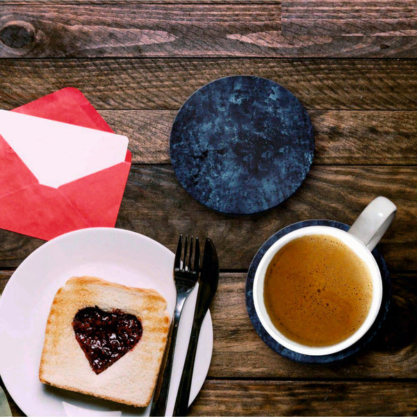 Bluish Black Print - Coasters (Set of 4 Coasters)