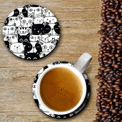 Cat Print - Coasters (Set of 4 Coasters)