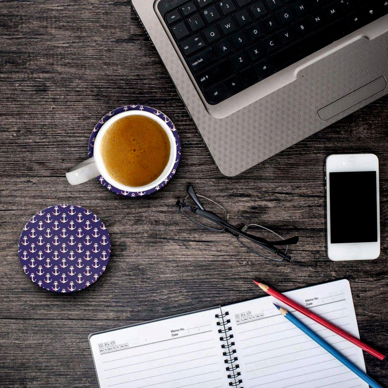Anchor Print - Coasters (Set of 4 Coasters)