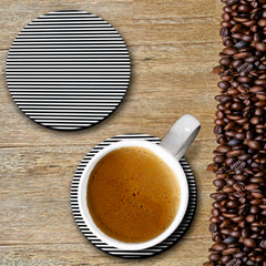 White Stripes Print - Coasters (Set of 4 Coasters)