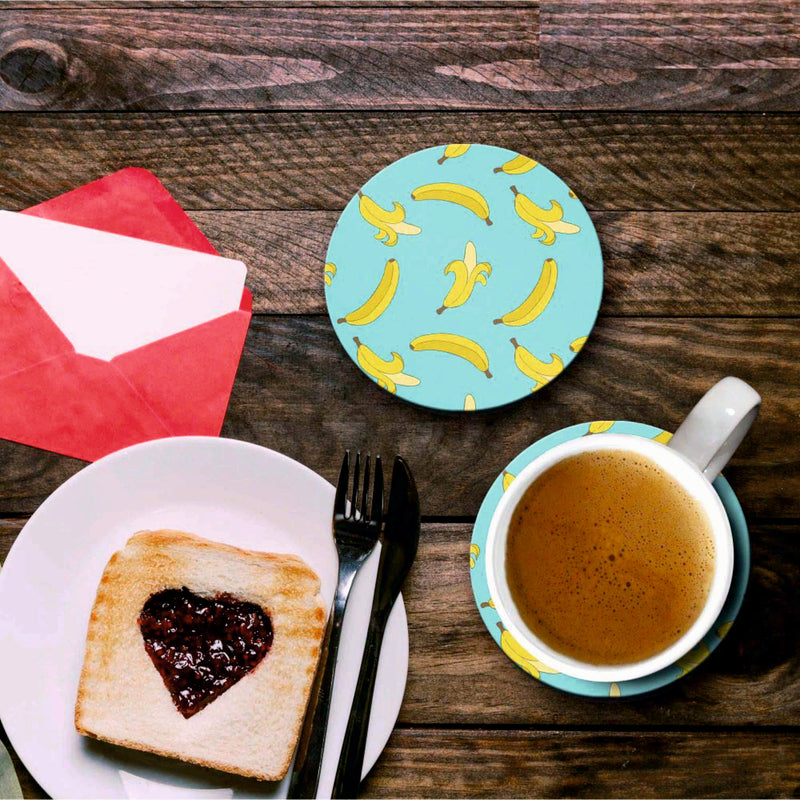 Banana Print - Coasters (Set of 4 Coasters)