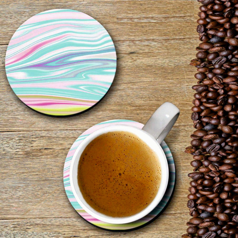 Colorful Marble Print - Coasters (Set of 4 Coasters)