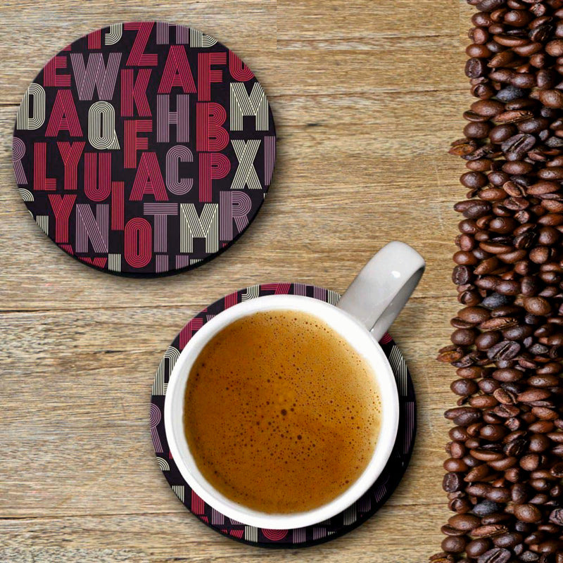 Alphabet Pattern - Coasters (Set of 4 Coasters)