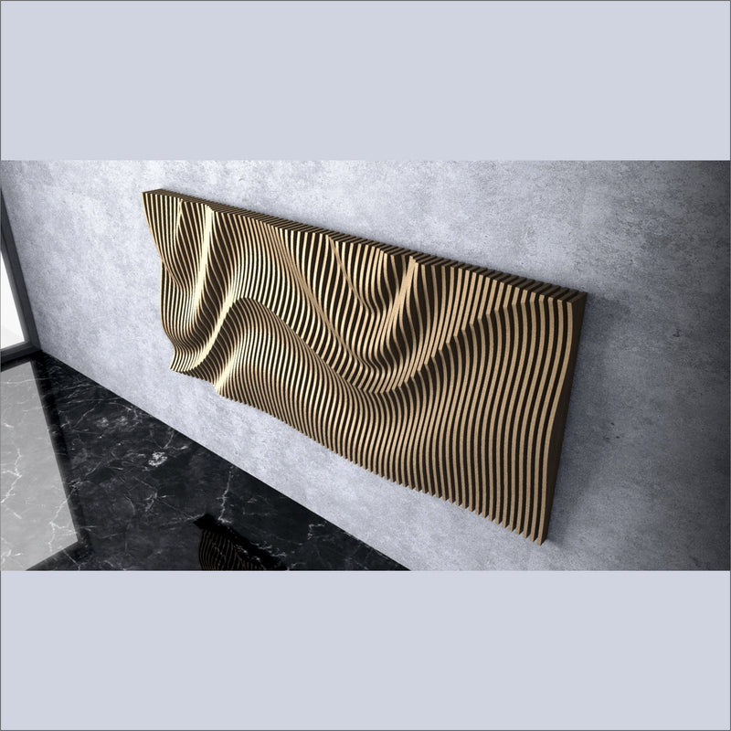 Parametric Waves - Wooden Wall Decor || Wall Hanging