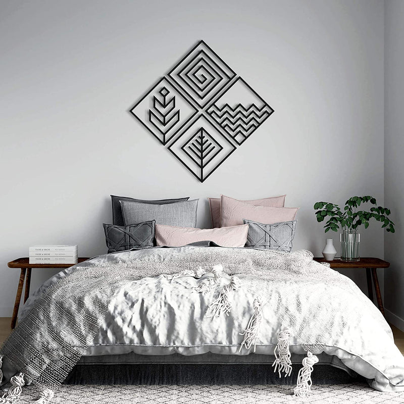 Basic - Wooden Acrylic Wall Decor || Wall Hanging  (Set of 4 Piece)