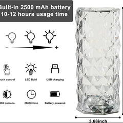 Crystal Diamond Textured Changing Mode LED Night Light - Lamp