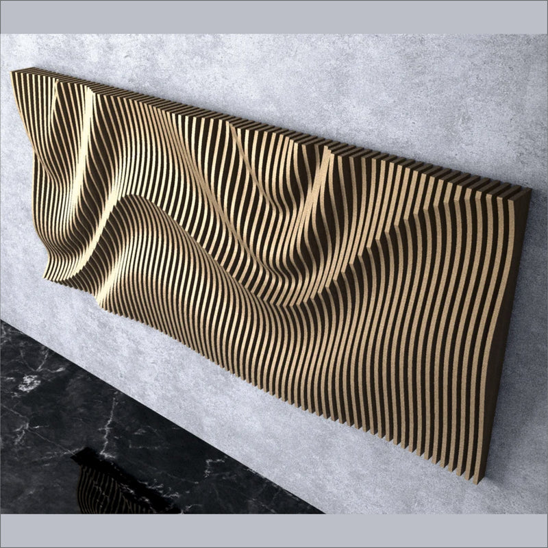 Parametric Waves - Wooden Wall Decor || Wall Hanging