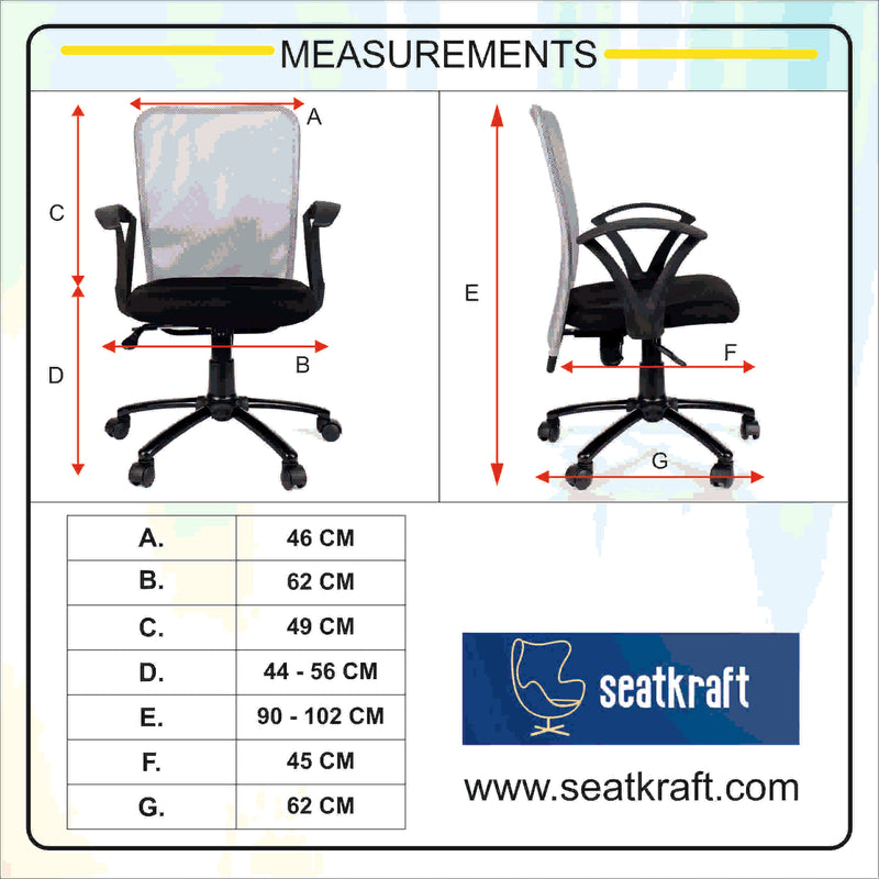 Alpha Low Back Office Chair with Mesh Back and Fixed Arms