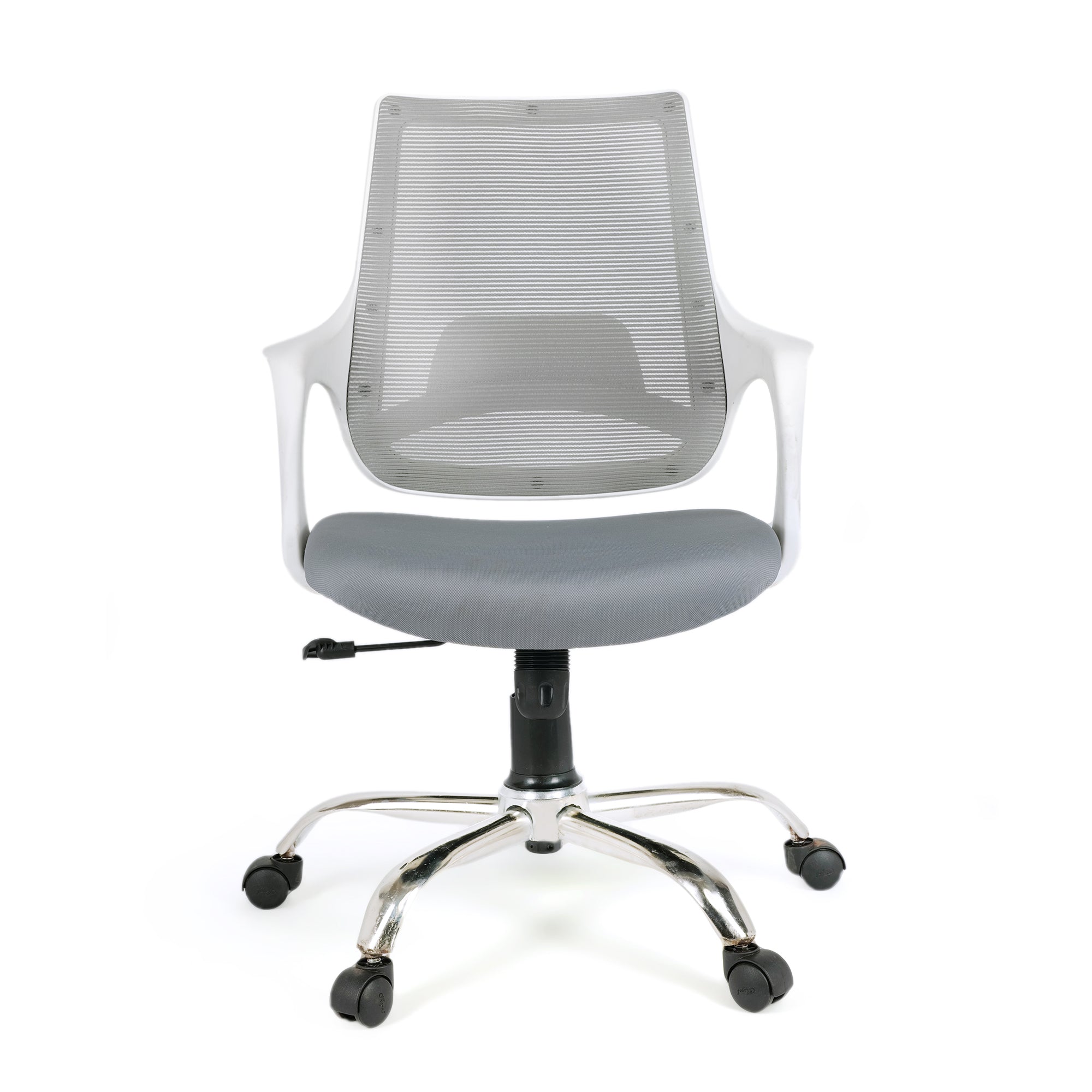 Cuban Low Back Office Chair with Mesh Back and Fixed Arms
