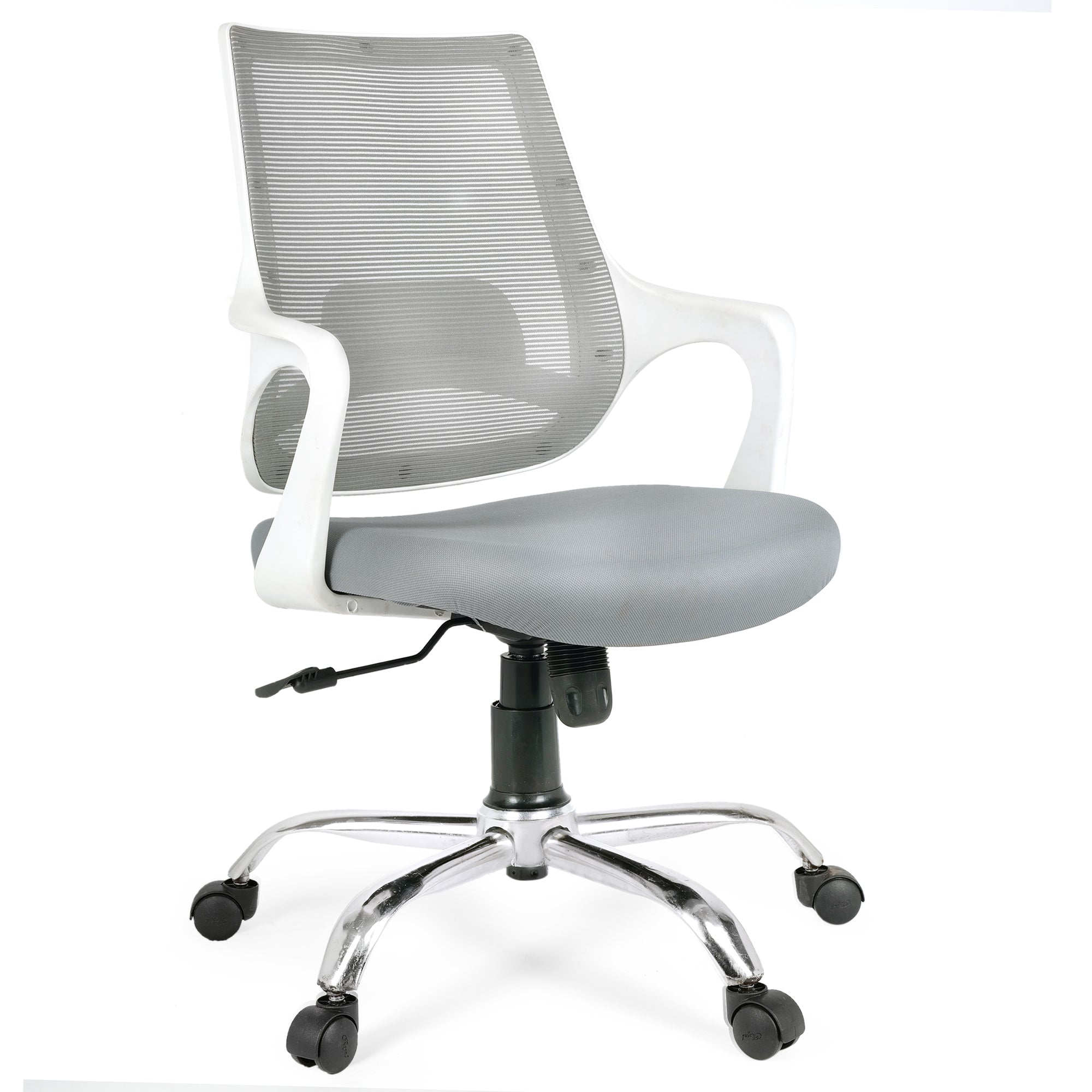 Cuban Low Back Office Chair with Mesh Back and Fixed Arms
