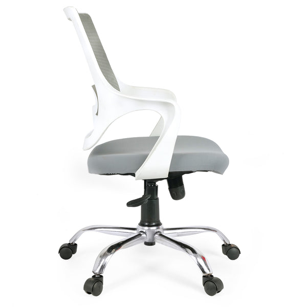 Cuban Low Back Office Chair with Mesh Back and Fixed Arms