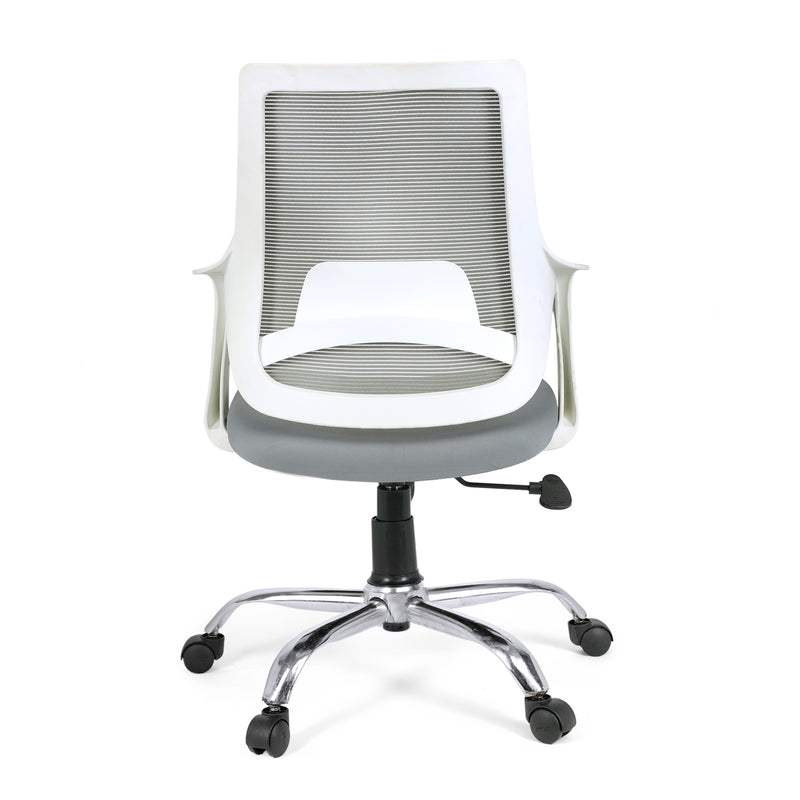 Cuban Low Back Office Chair with Mesh Back and Fixed Arms