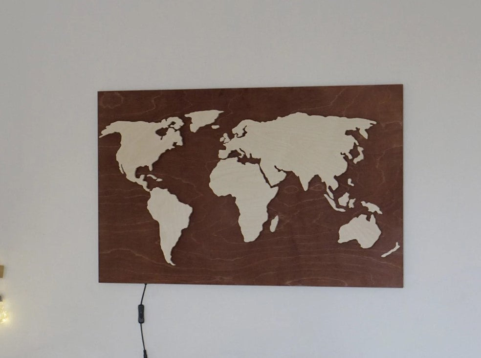 Back drop World Map (With LED) - Wall Art