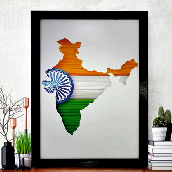 Tricolor Map - Poster Frame (Pack of 2)